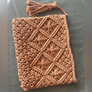 Brown Macramé Clutch